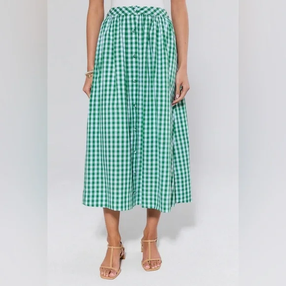 Pinch Ivy Green Gingham Top & maxi skirt- size small - Picture 6 of 16